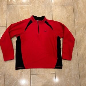 Men's Red Black Fleece Half Zip Sweatshirt